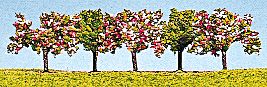 Trees pkg(3) -- Fruit/Green - 1-3/4"  4.5cm