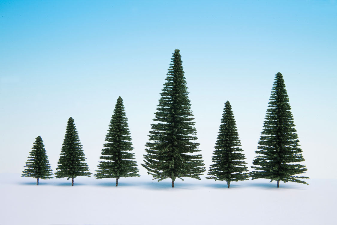 Fir Trees w/Planting Pin Base -- 2 - 5-1/2"  5-14cm Tall pkg(50)
