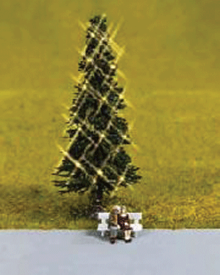 Lighted Tree -- With Couple Sitting on Bench
