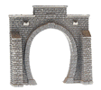 Tunnel Portal - Gray Brick -- Single, Catenary Compatible 7.9 x 7.6cm - 3.1 x 2.9"