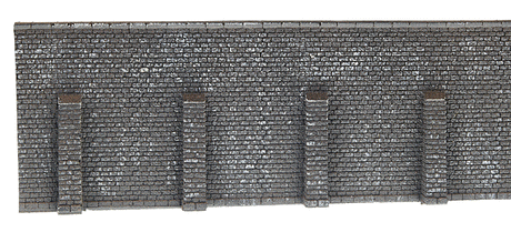 Retaining Wall, Extra Long - Gray Brick -- 39.6 x 7.4cm - 15.5 x 2.9"