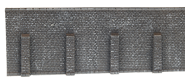 Retaining Wall, Extra Long - Gray Brick -- 39.6 x 7.4cm - 15.5 x 2.9"