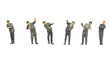 Steam Locomotive Crew/Engine Drivers - Color 3D Print -- pkg(6)
