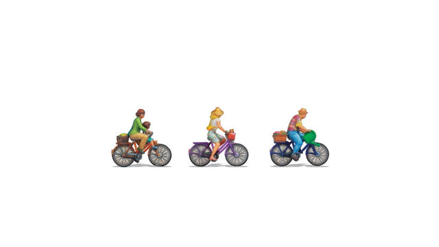 Cyclists - Color 3D Print -- 4 Riders, 3 Bicycles