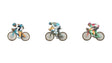 Bicycle Racers - Color 3D Print -- 3 People with Bikes