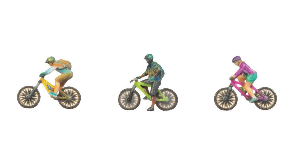 Mountain Bikers - Color 3D Print -- 3 People with Bikes