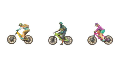 Mountain Bikers - Color 3D Print -- 3 People with Bikes
