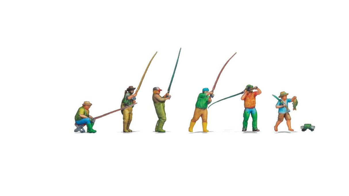 Fishermen/Anglers - Color 3D Print -- pkg(6)