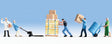 Warehouse Workers w/Accessories -- 5 Workers, Pallet Jack, Pallet, Dolly & Crate