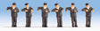 Steam Locomotive Crewmen (Engine Drivers) -- Black Uniforms pkg(6)