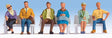 Seated People -- Set #2 pkg(6)