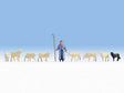 Shepherd with 8 Sheep