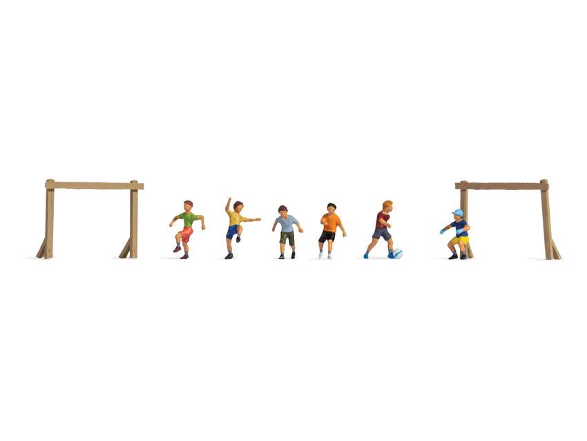 Children on the Soccer Field (Football Ground) -- 6 Players, 2 Goals