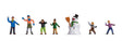 Children in the Snow -- 6 Kids, Snowman