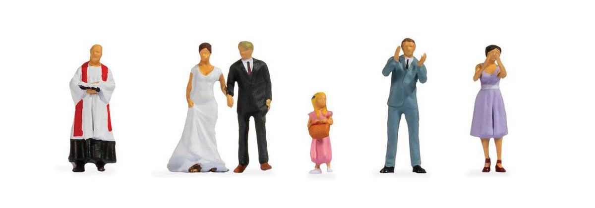 Wedding Couple -- Preist, Couple, Flower Girl, 2 Guests
