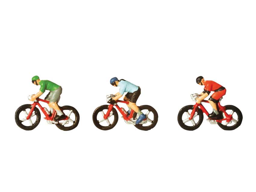 Racing Cyclists -- 3 Riders on Bikes