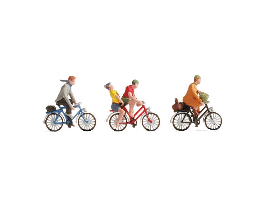 Cyclists -- 3 People & 2 Bikes Set