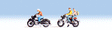 Motorcyclists/Motorbikers -- 3 People & 2 Bikes Set #2-1
