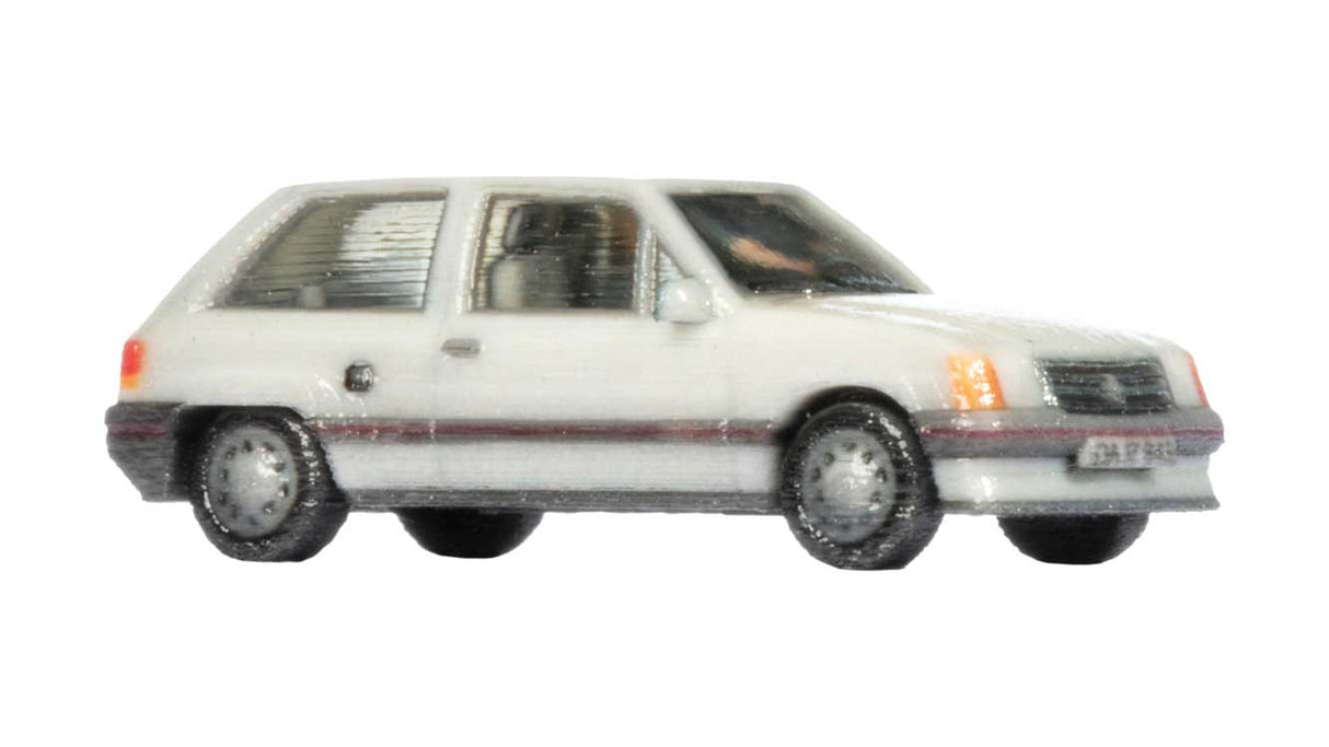 1980s Opel Corsa A - Color 3D Print -- White, Gray