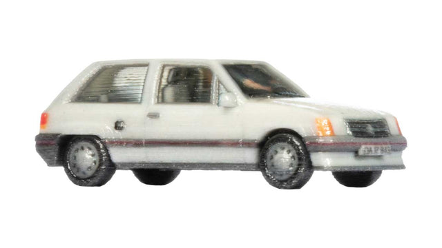 1980s Opel Corsa A - Color 3D Print -- White, Gray