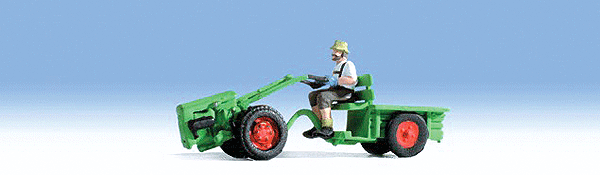 2-Wheel Tractor w/Trailer & Driver - Assembled -- Green, Red