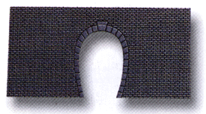 Portal -- Single Track gray Brick 14x7cm