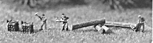 Workers -- Lumberjacks with logs