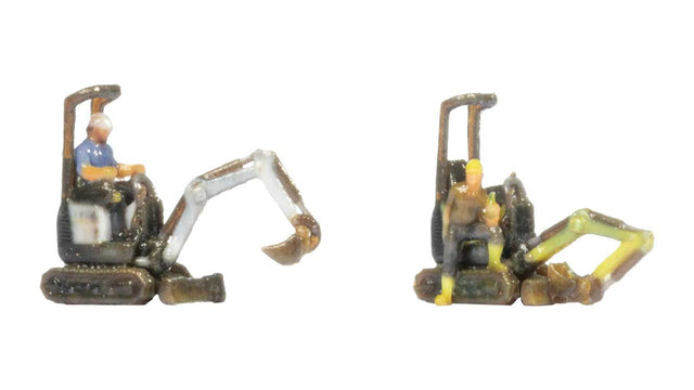 Bobcat E10z Mini Excavator 2-Pack - Color 3D Print -- 1 Each: White, Yellow