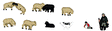 Shepherd, Dog & 8 Sheep