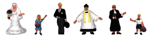 Wedding Party & Pastor -- pkg(6)