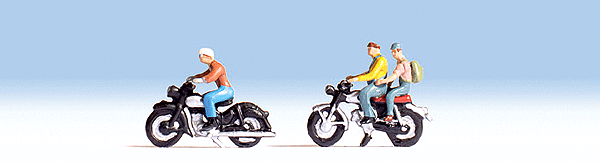 Motorcyclists/Motorbikers -- 3 Bikers & 2 Motorcycles