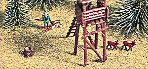 Figures chasing deer TT