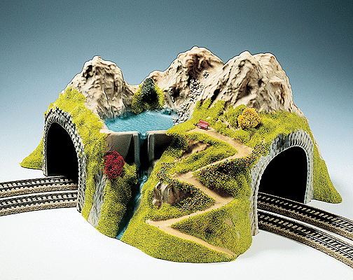 Tunnels -- Double Track, Curved 43 x 41 x 23cm