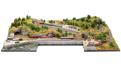 Martinstadt Layout Kit for European Sectional Track -- Wood Subroadbed w/Risers Only 95-11/16 x 58-1/4 x 5-7/16" 243 x 148 x 13.8c-3