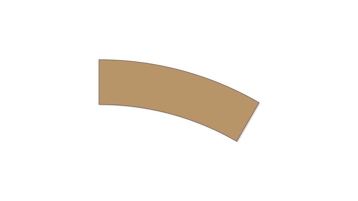 Laser-Cut Subroadbed Section for Marklin C-Track - Easy-Track -- Curve R3 3-1/16 x 3/16"  7.75 x 4cm  20-1/4" 51.5cm Radius pkg(6)-1