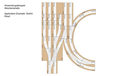 Laser-Cut Subroadbed Section for Marklin C-Track - Easy-Track -- Double-Track Curve R1 & R2 14-3/16" 36cm & 17-1/4" 43.75cm Radius pkg(6)-2