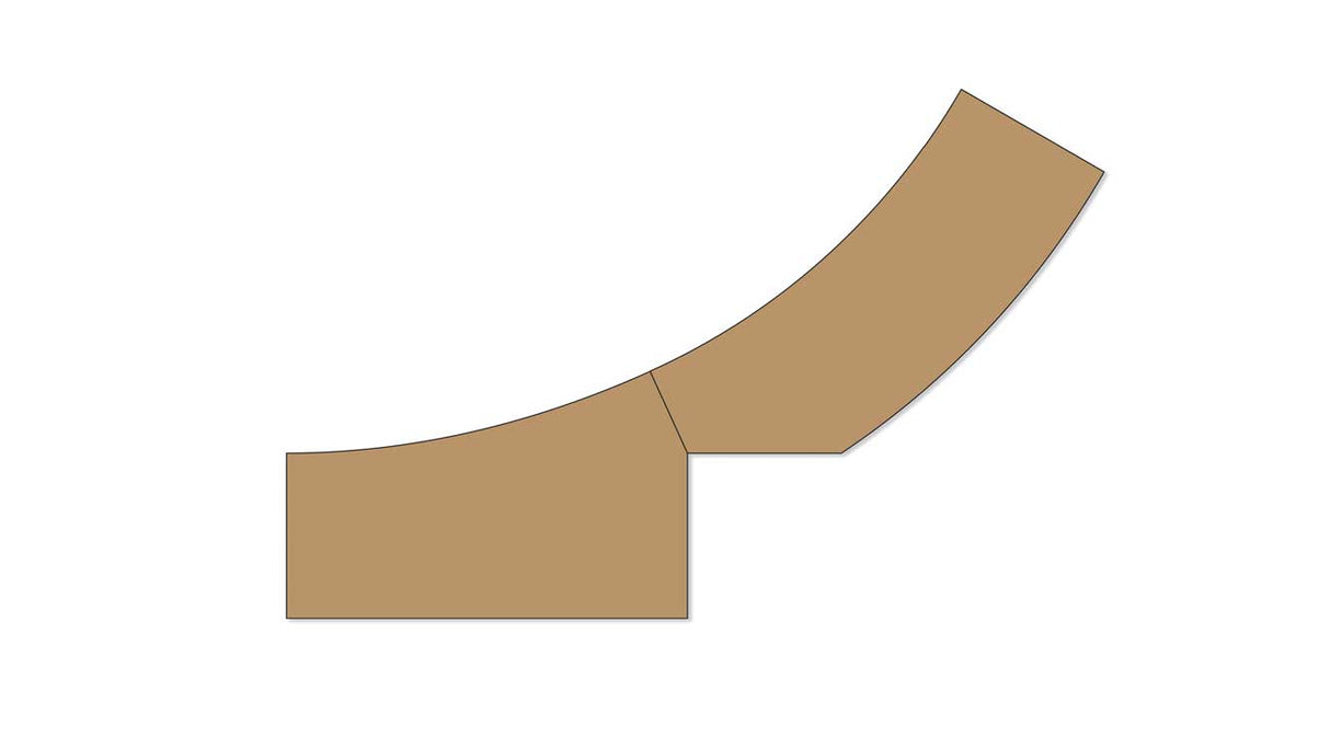 Laser-Cut Subroadbed Section for Marklin C-Track - Easy-Track -- Fits Marklin C-Track Turnouts #441-24611/24612-1