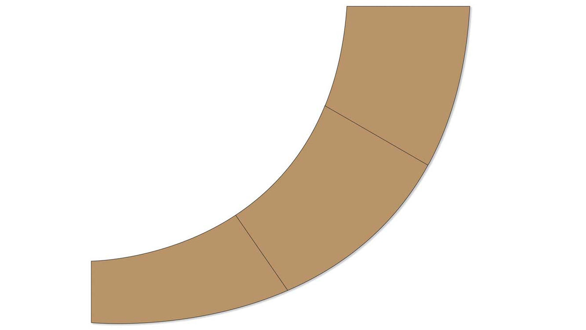 Laser-Cut Subroadbed Section for Marklin C-Track - Easy-Track -- Fits Marklin C-Track Curved Turnouts #441-24671/24672-1