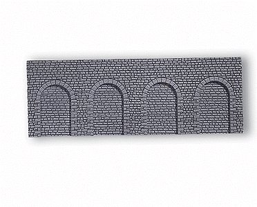 Styro-Flex Walls & Tunnel Portals -- Round-Arch Arcade Wall (gray) 13-25/32 x 4-15/16"  35 x 12.5cm