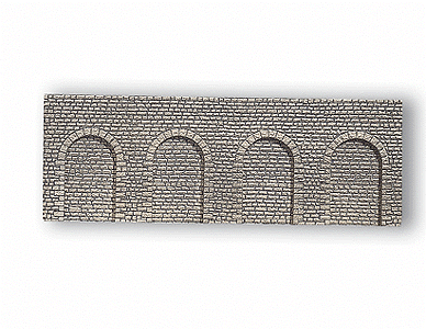 Styro-Flex Walls & Tunnel Portals -- Round-Arch Arcade Wall (beige) 13-25/32 x 4-15/16"  35 x 12.5cm