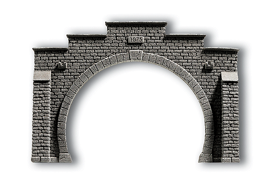 Profi-Plus Scenic Components -- Tunnel Portal Double-Track (gray) 8-1/4 x 5-11/16"  21 x 14.5cm