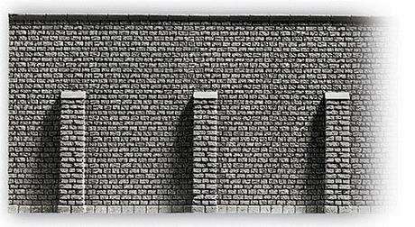 Profi-Plus Scenic Components -- Retaining Wall (gray brick) 13-3/16 x 4-59/64"  33.5 x 12.5cm