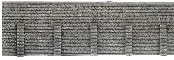 Profi-Plus Scenic Components -- Retaining Wall, Extra Long (gray brick) 26-3/8 x 5-1/8"  67 x 12.5cm