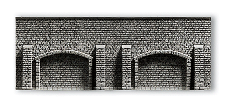 Profi-Plus Scenic Components -- Arcade Wall (gray brick) 13-3/16 x 4 59/64"  33.5 x 12.5cm