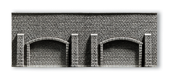 Profi-Plus Scenic Components -- Arcade Wall (gray brick) 13-3/16 x 4 59/64"  33.5 x 12.5cm