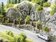 Rock Slide Fence/Retaining Walls w/Rock Face -- 9-1/4 x 6-5/16"  23.5 x 16cm, 1-5/16"  3.3cm Deep