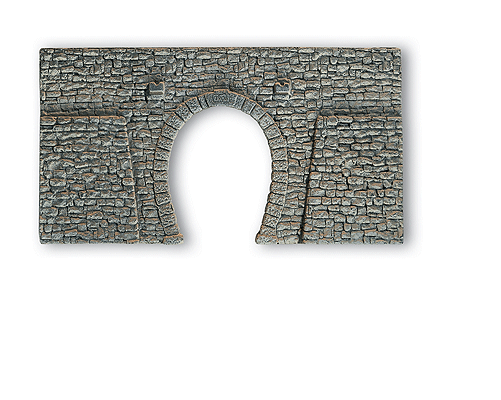 Tunnel Portal - -- Broken Stone (gray) Single Track 23.5 x 13cm