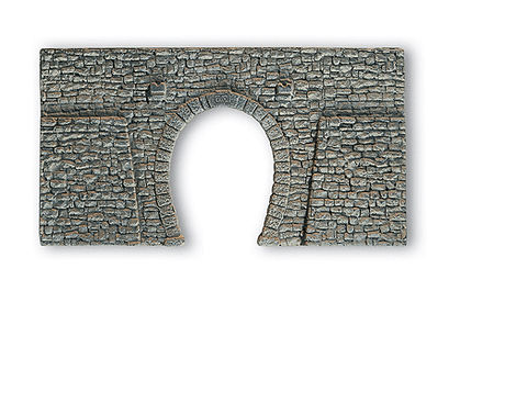 Tunnel Portal - -- Broken Stone (gray) Single Track 23.5 x 13cm