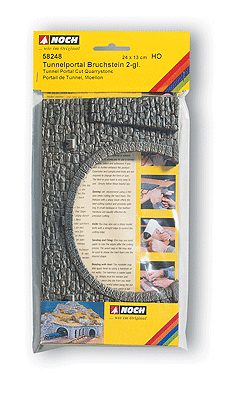 Tunnel Portal - -- Broken Stone (gray) Double Track 23.5 x 13cm