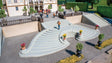 Curved Open-Air Staircase -- 8-1/16 x 3-15/16 x 1-3/16"  20.5 x 10 x 3cm